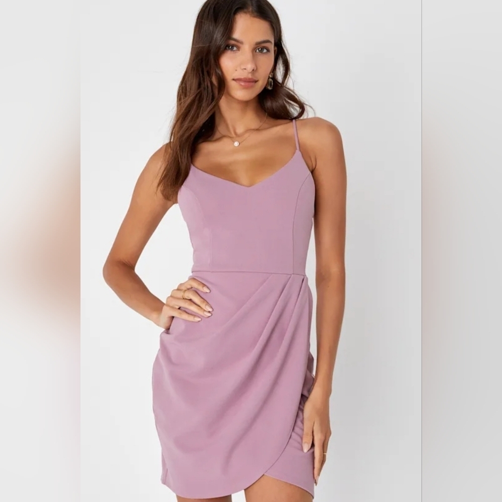 Lulus Forever Your Girl Mauve Body Con Mini Dress. Sz XL